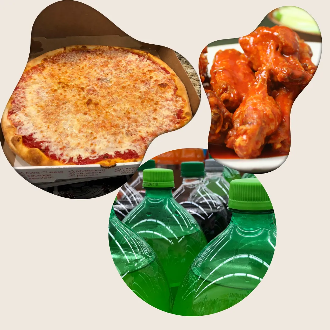 Combo 1 Large Cheese Pizza 10 Wings 1 Two Liter Soda