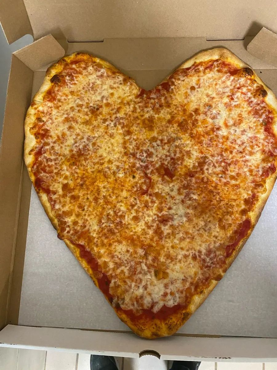 Plain Heart Shaped Pizza