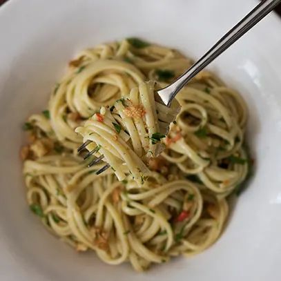 Pasta In Garlic Oil & Anchovies