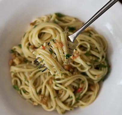 Pasta In Garlic Oil & Anchovies
