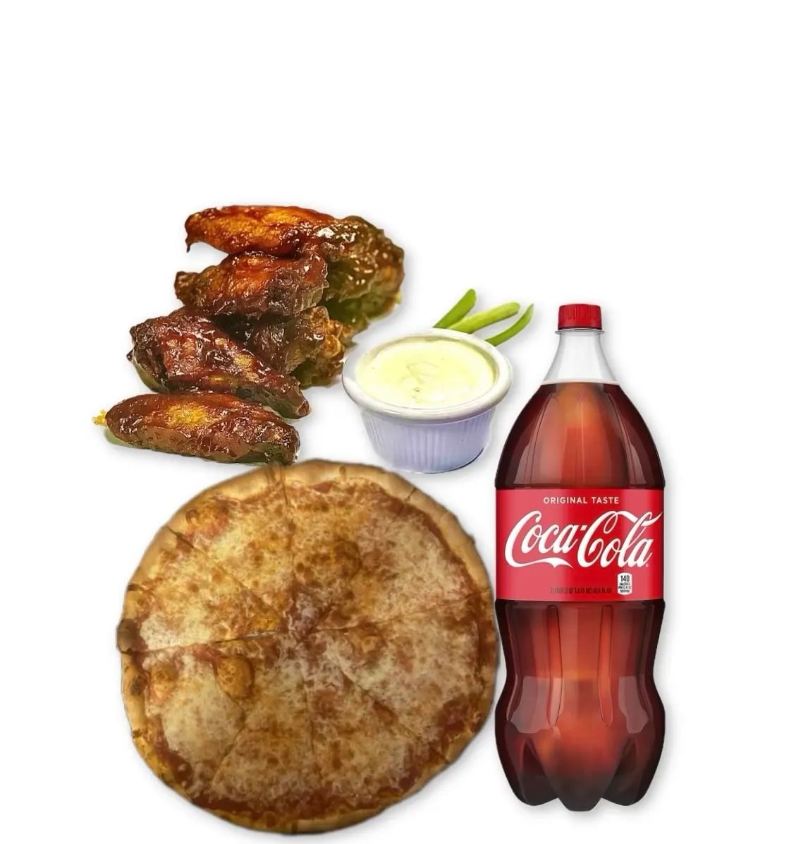 Family Deal 3 One Large Cheese Pizza 12 Wings 2 Liter Of Soda