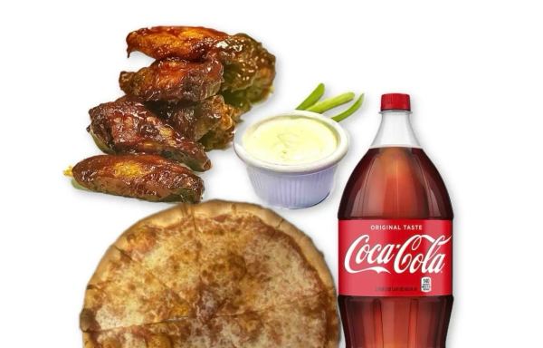 Family Deal 3 One Large Cheese Pizza 12 Wings 2 Liter Of Soda