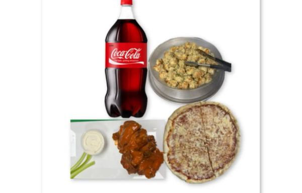 Family Deal 4 One Large Cheese Pizza 6 Garlic Knots & 12 Wings One 2 Liter Soda