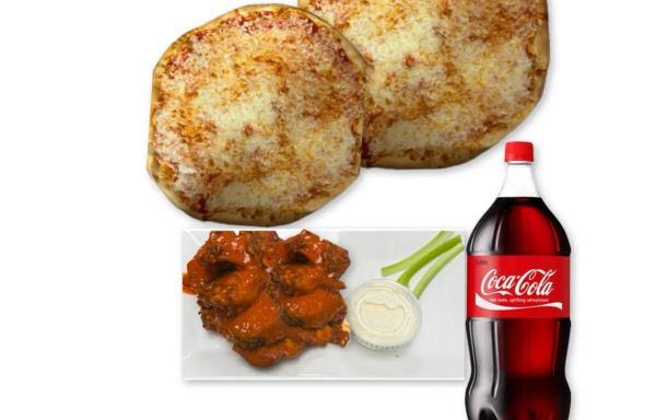 Football Combo 3 Two Large Cheese Pizzas 24 Wings 2 Liter Soda