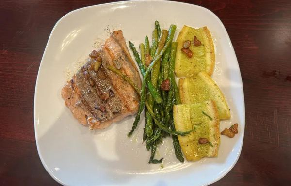 Grilled Salmon Over Veggies