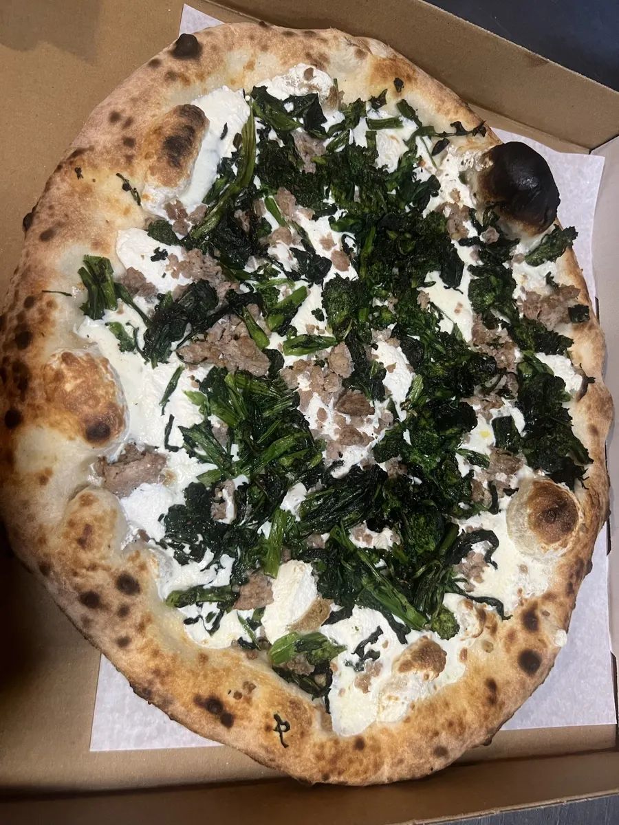 Broccoli Rabe & Crumbled Sausage Pizza