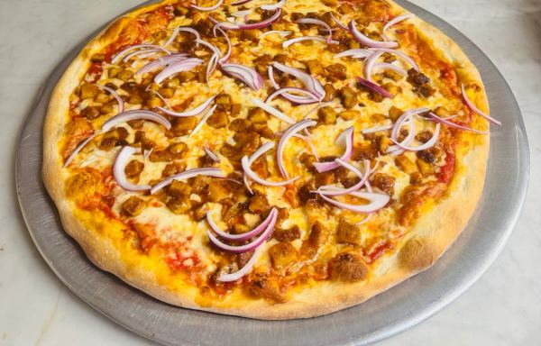 Sweet Thai Chicken Pizza Deep Dish
