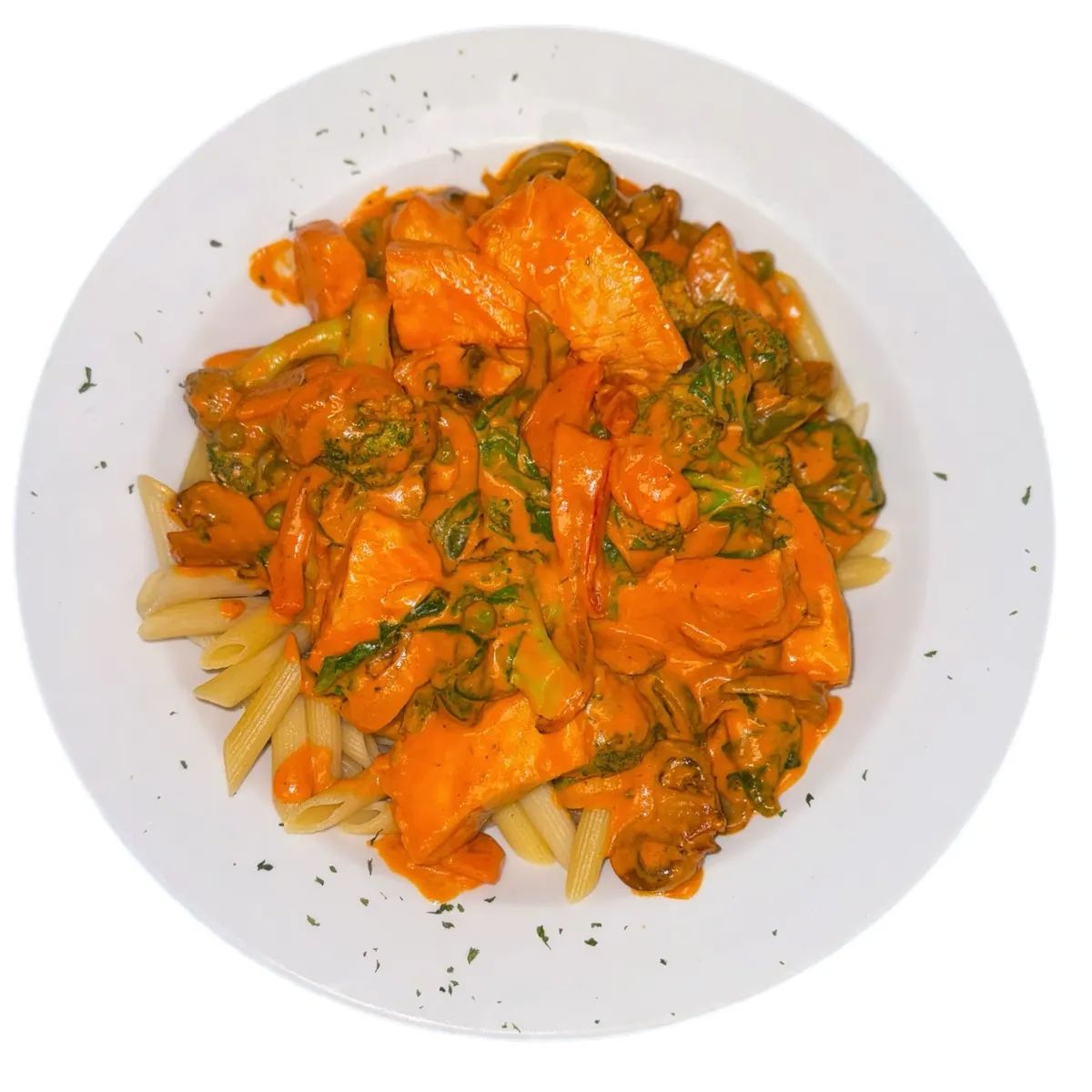 Salmon Primavera W Linguine