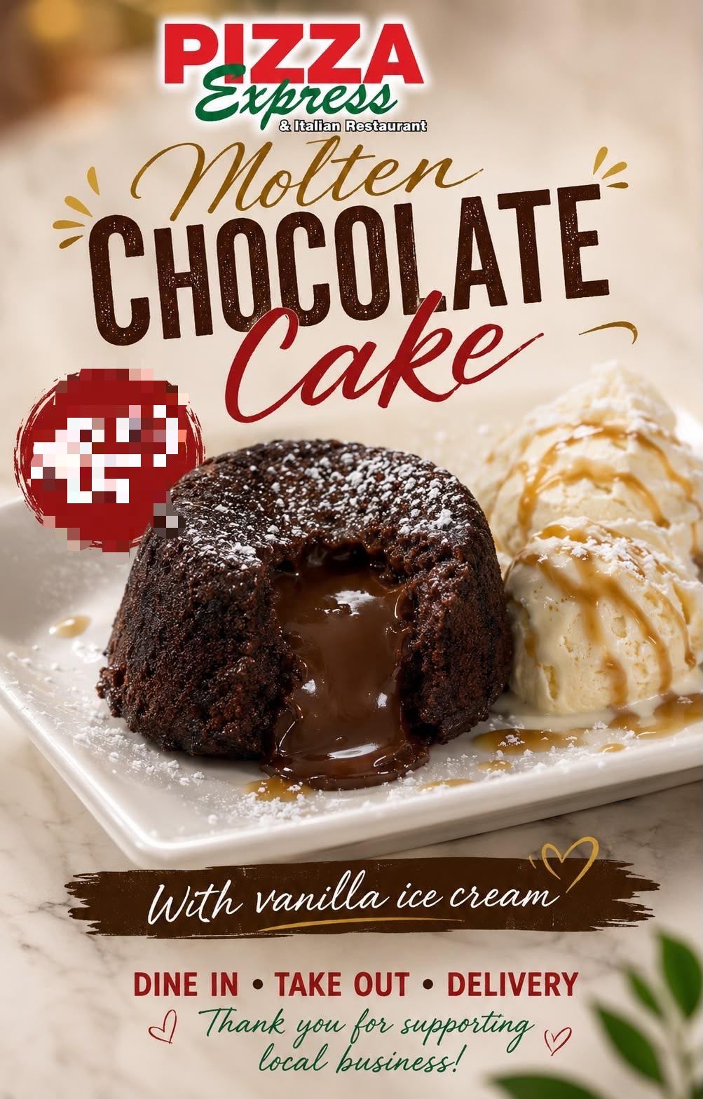 Molten chocolate cake