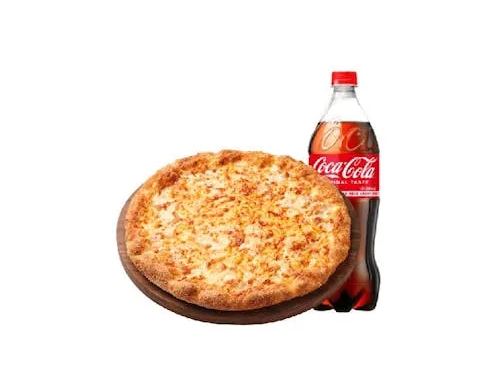 One Medium 14” cheese pizza & 2-Liter of soda